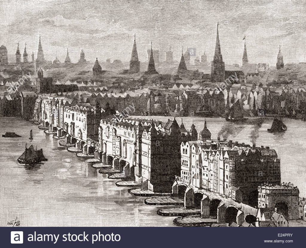 Puente de Londres, siglo XVI. Alamy Stock Photo
